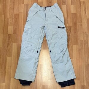 Women’s Small Button Light Grey Snowboard Pants